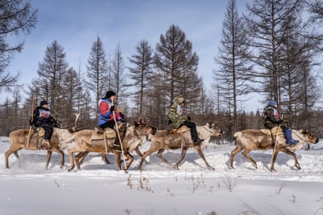 A children’s reindeer race during the herders’ festival