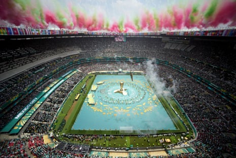Artists perform during the opening ceremony.