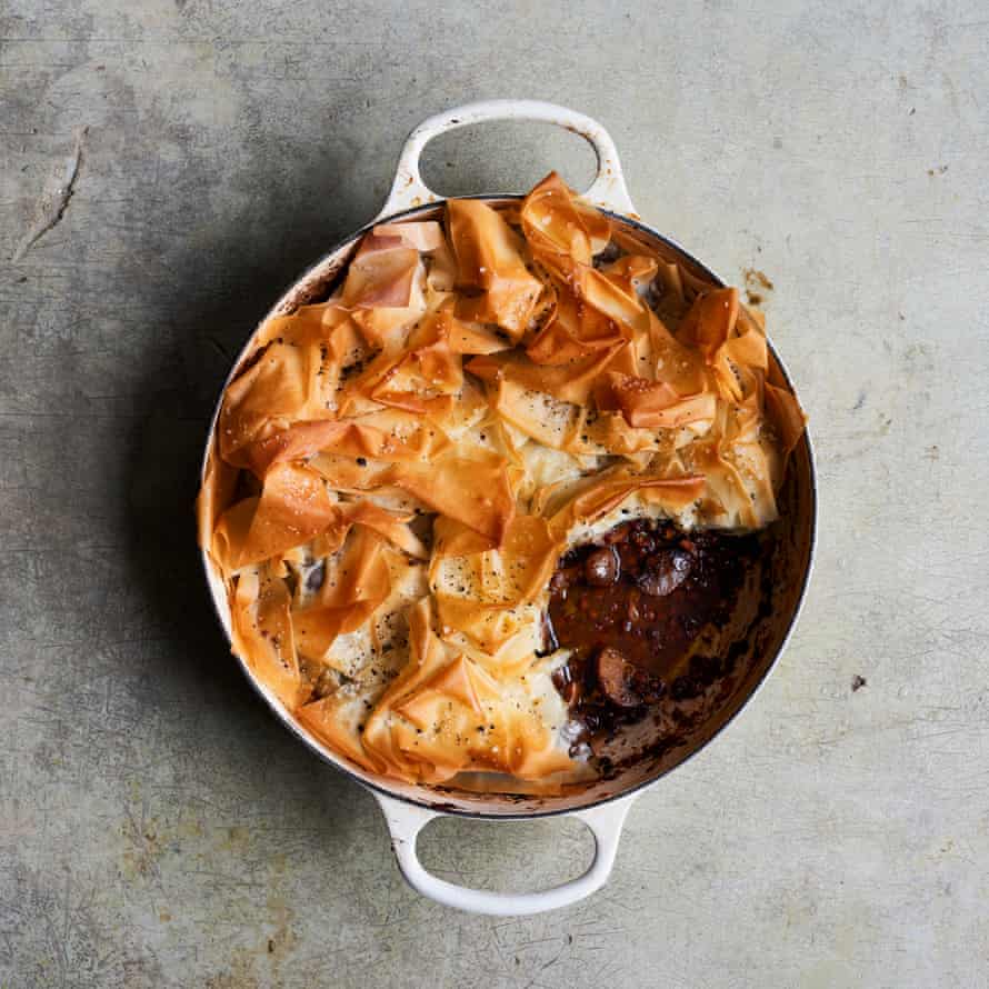 Rukmini Iyer’s crisp-topped pomegranate and mushroom pie