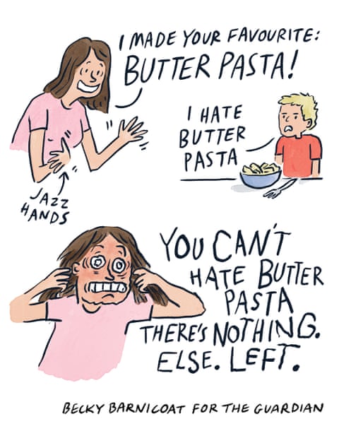 Becky Barnicoat cartoon on feeding the kids, panel 4
