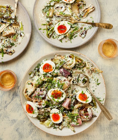 Yotam Ottolenghi's grilled alliums with eggs and tarragon yoghurt.