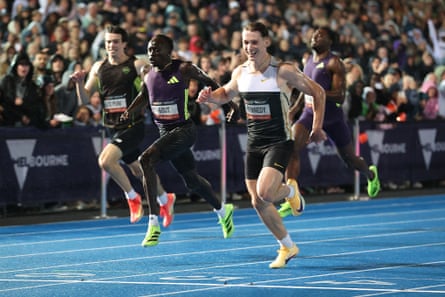 Gout Gout and Lachlan Kennedy race the 2026 Maurie Plant Meet