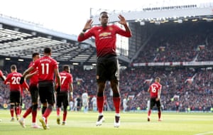 Manchester United’s Paul Pogba celebrates scoring his side’s first goal of the game.