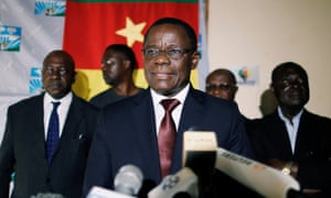 Maurice Kamto holds a news conference in Yaoundé, Cameroon