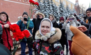 Wives of Russian mobilised servicemen lay flowers at the Tomb of the Unknown Soldier, Moscow.