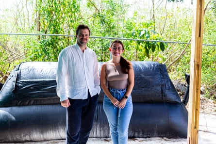 A man and a woman standing in front of
