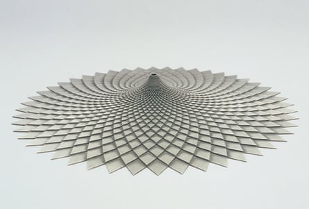 Simon Thomas (British, b. 1960), <em>Planeliner,</em> 2005. Bead blasted stainless steel, 23 5/8 in. (60 cm) diam. × 2 1/4 in. (5.55 cm) high. Courtesy of the artist.