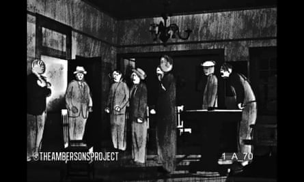 An animated charcoal sketch of a lost scene in The Magnificent Ambersons.