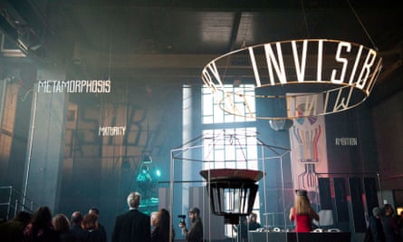 People milling inside the Invisible Wind Factory, Liverpool
