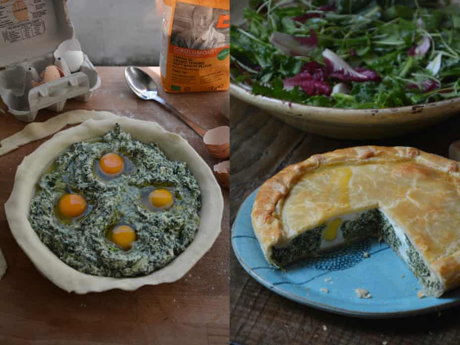 A spinach, herb and ricotta tart – or torta pasqualina