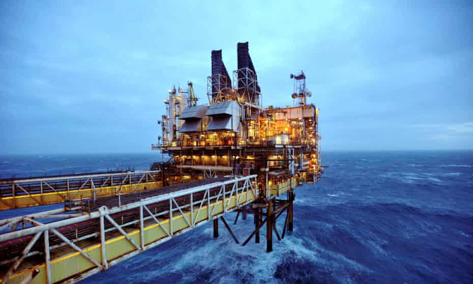 A BP oil rig in the north sea