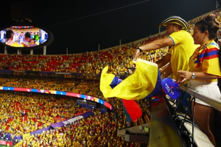Colombia fans in the stands at Kansas City Stadium.