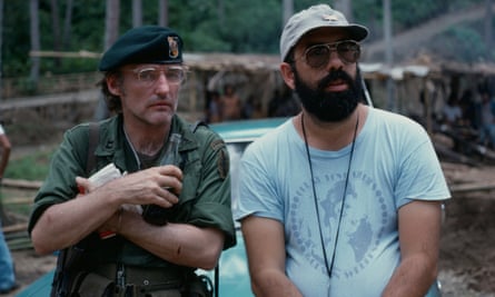 Dennis Hopper and Francis Ford Coppola on the set of Apocalypse Now.