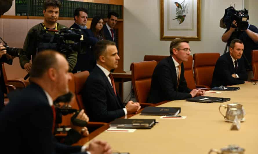 ACT chief minister Andrew Barr, South Australia premier Peter Malinauskas, NSW premier Dominic Perrottet and West Australia premier Mark McGowan at national cabinet meeting, 17 June, 2022.