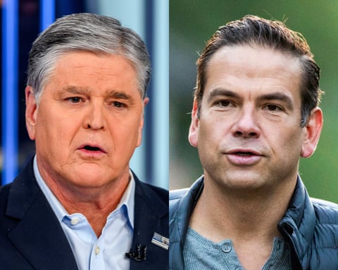 a composite image shows two men speaking