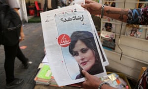 Headlines on Iranian newspapers over the death of young women killed in morality police arrest