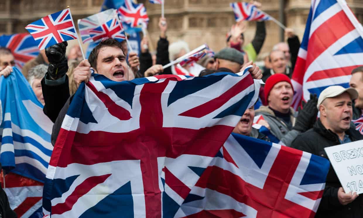 Chasm in attitudes … a pro-Brexit demonstration in London, November 2016.