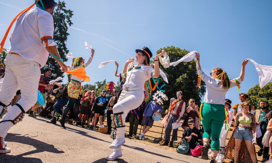 Members of the morris-dancing troupe