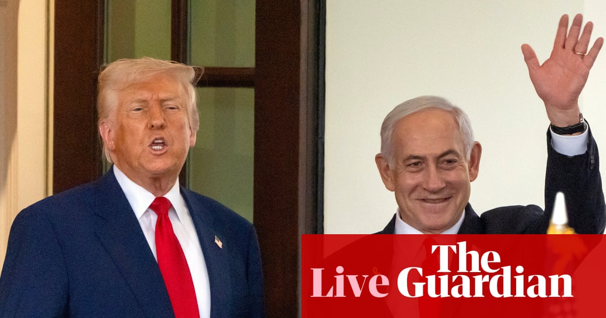 Donald Trump and Benjamin Netanyahu to discuss Gaza peace plan at the White House US politics live