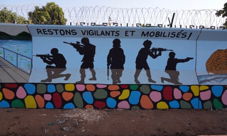 A mural in Ouagadougou, the capital of Burkina Faso, in March.