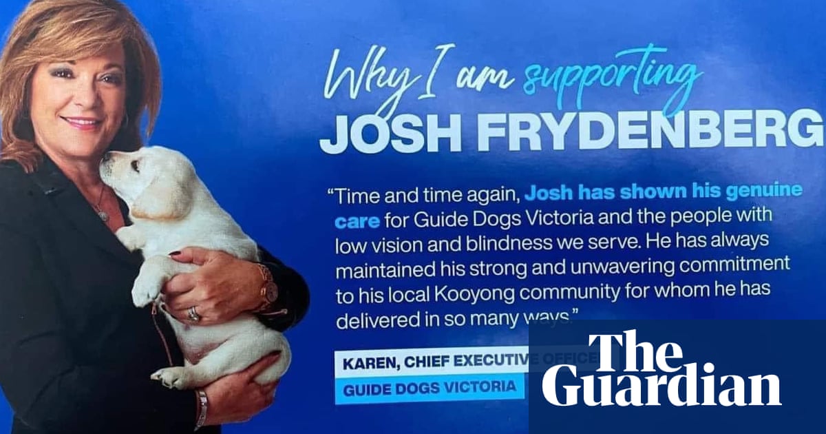 Josh Frydenberg says he has pulled election ads after Guide Dogs Victoria complaint