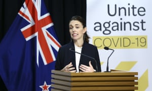 New Zealand’s prime minister Jacinda Ardern speaks to the media.