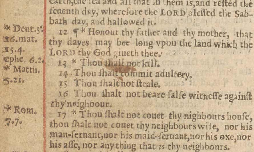 A copy of “Wicked” Bible, printed in 1631.