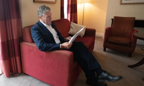 Keir Starmer preparing for his Labour party conference speech in his hotel room in Brighton