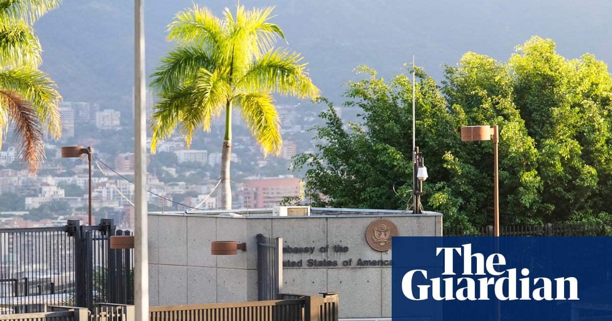 Ribbon-cutting ceremony at the newly reopened U.S. embassy in Caracas, held over the faint sound of international law being fed through a wood chipper.