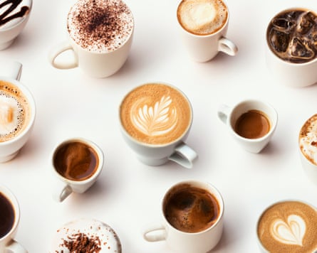Many different types of gourmet coffee