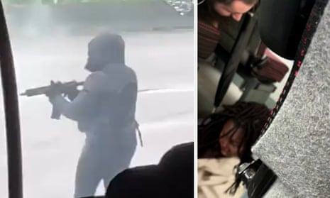 Witnesses film gunmen ambushing police van