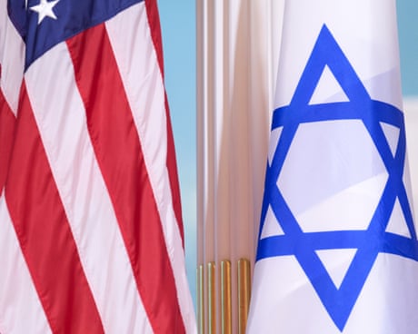 the US and Israeli flags