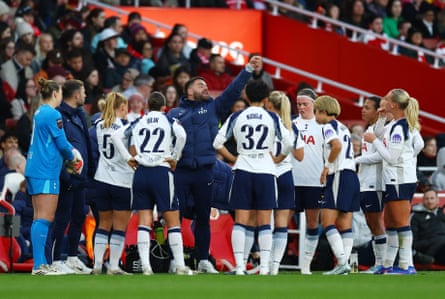 Martin Ho speaks to his Tottenham players