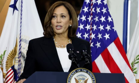 Kamala Harris harshly criticized the supreme court’s conservative majority for its decision in June to reverse the landmark 1973 Roe v Wade ruling that established the federal right to an abortion.