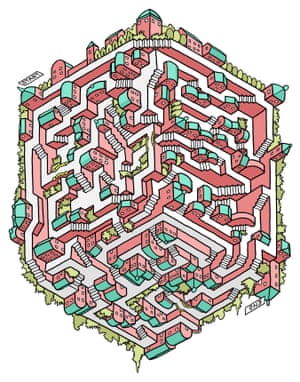 Mazes drawn by New York based artist Sean C Jackson.