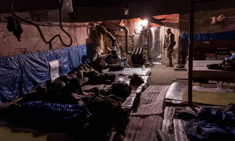 Ukrainian Territorial Defense soldiers rest at their frontline encampment on May 22, 2022 near Ruski Tyshky, Ukraine. Russian forces had occupied Ruski Tyshky for two months before being pushed back by Ukrainian troops three weeks ago. Although Russian forces have retreated from many areas around Kharkiv, some units have dug in north of the city and continue to trade shellfire with the Ukrainians.