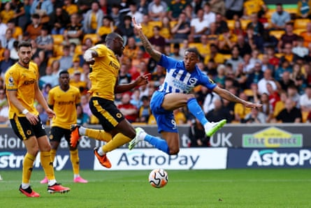 João Pedro in action for Brighton after coming on in the second half against Wolves.