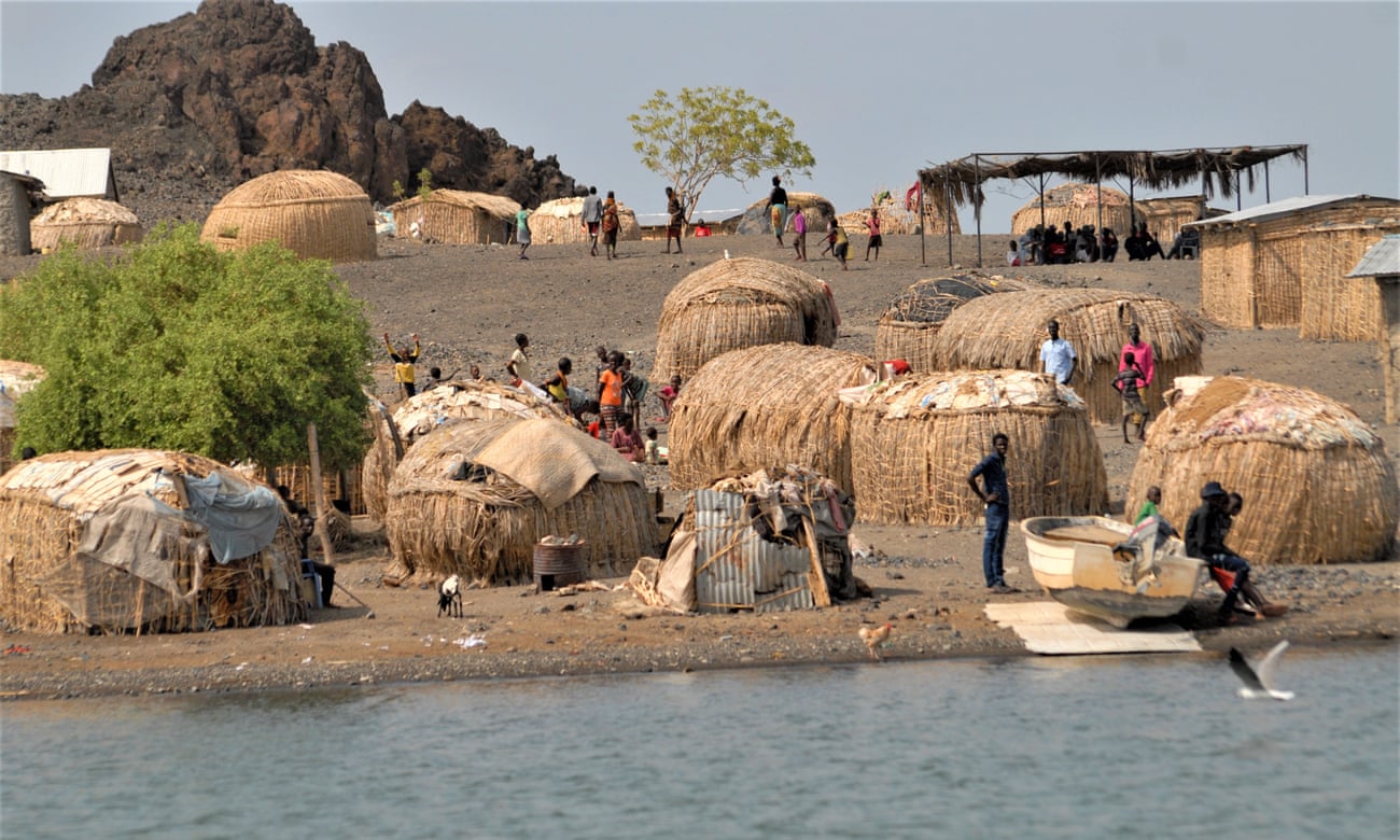 El Molo homes in Komote village on the shores of Lake Turkana