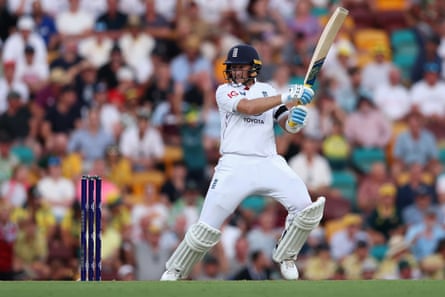 Joe Root in action during day one of the second Test at the Gabba.