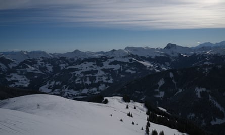 The view on the ski route back to the Josef Kreidl Hütte.