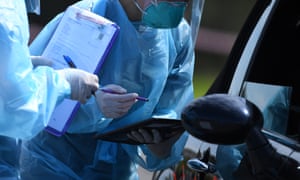 A drive-through testing clinic in Melbourne