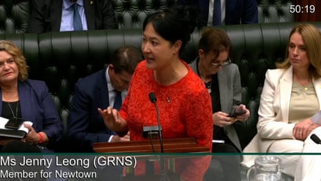 Greens MP Jenny Leong kicked out of NSW question time after clash with Speaker – video