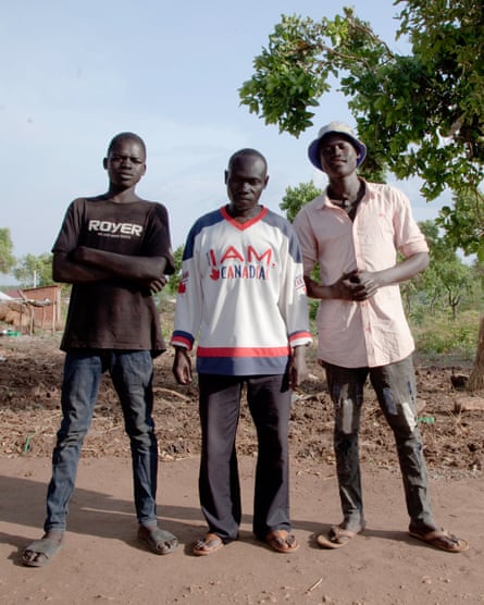 Young men at the Bidi Bidi refugee camp in Uganda