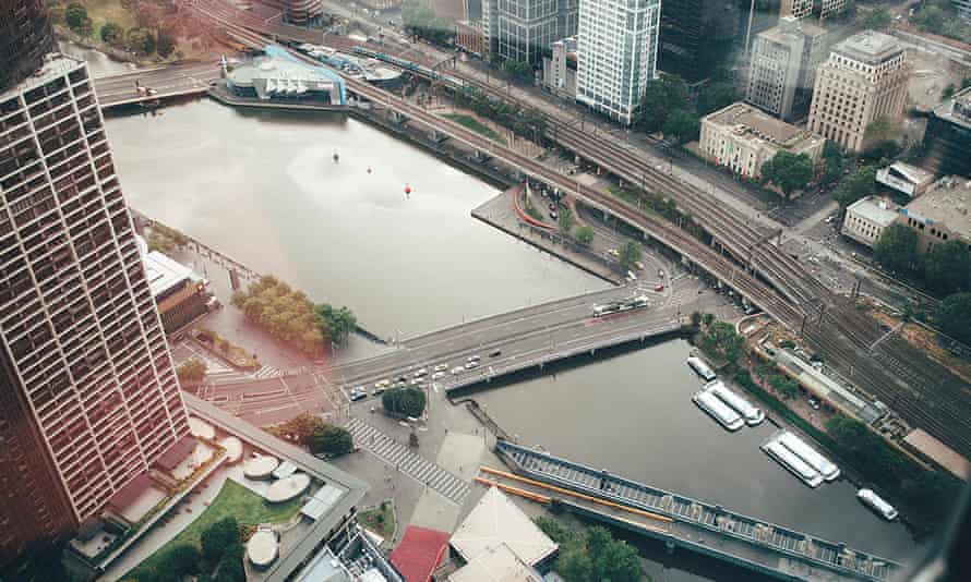widok z wieży Eureka, Melbourne.