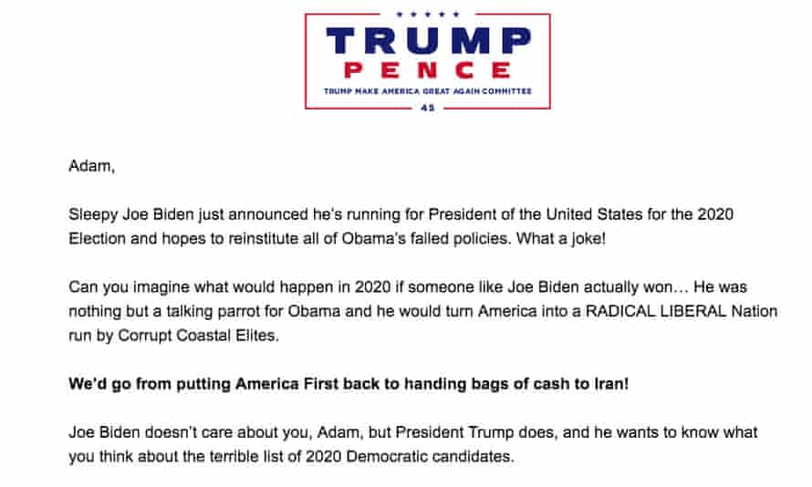 An email from Trump’s campaign.