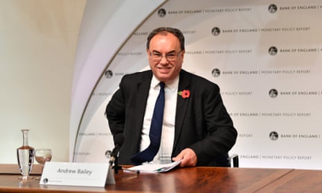 Governor of the Bank of England Andrew Bailey addressing the media today.
