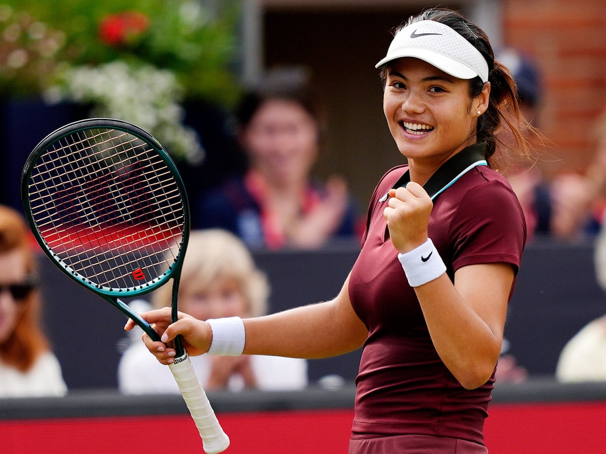 Emma Raducanu leapfrogs Katie Boulter to British No 1 after beating Sramkova at Queen's | Emma Raducanu | The Guardian