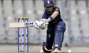 Englandâ€™s Heather Knight hit 40 from 20 balls against India.