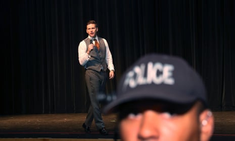 Tensions High As Alt-Right Activist Richard Spencer Visits U. Florida Campus<br>GAINESVILLE, FL - OCTOBER 19: White nationalist Richard Spencer, who popularized the term "alt-right" speaks at the Curtis M. Phillips Center for the Performing Arts on October 19, 2017 in Gainesville, Florida. Spencer delivered a speech on the college campus his first since he and others participated in the "Unite the Right" rally which turned violent in Charlottesville, Virginia. (Photo by Joe Raedle/Getty Images)
