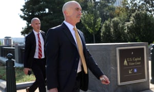 Steve Linick leaves a briefing at the Capitol in Washington last year.
